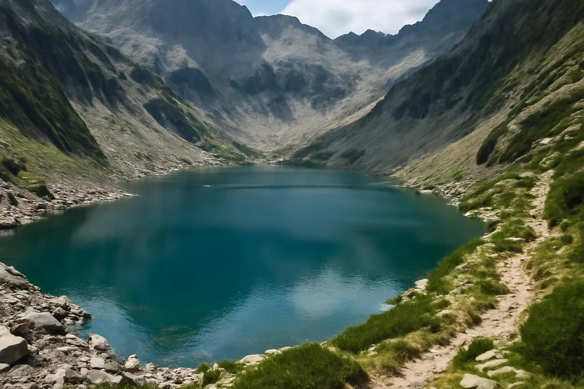Lac glaciaire dans le parc national du Pirin en Bulgarie