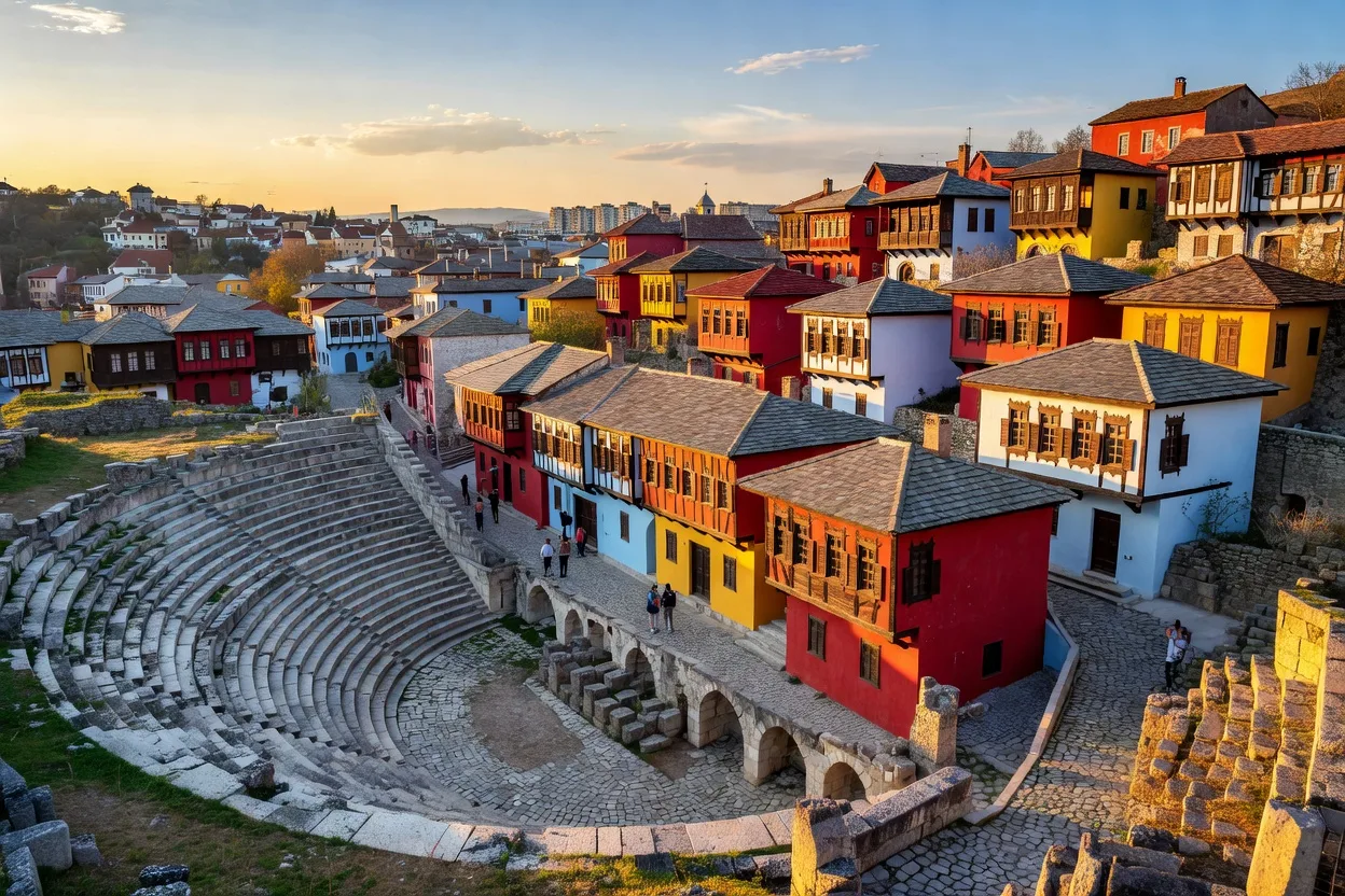 Vue panoramique de Plovdiv, plus ancienne ville d'Europe et capitale culturelle
